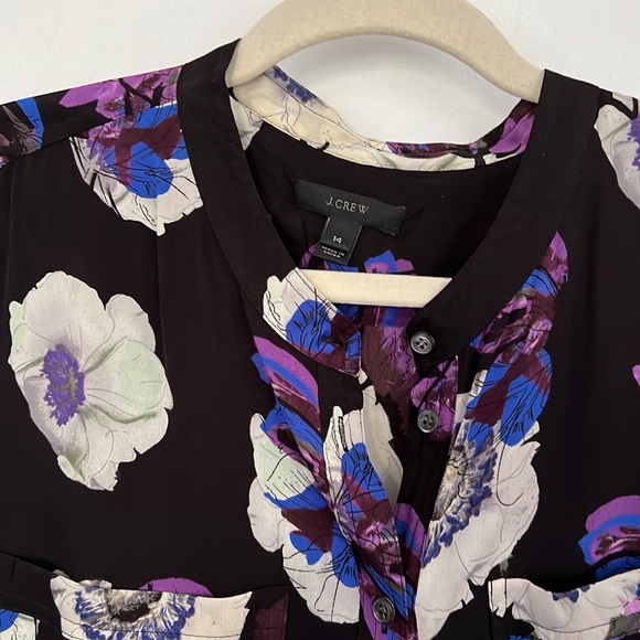 J.Crew Size 14 Silk Blend Button Down Moody Floral Blouse. - Picture 2 of 5